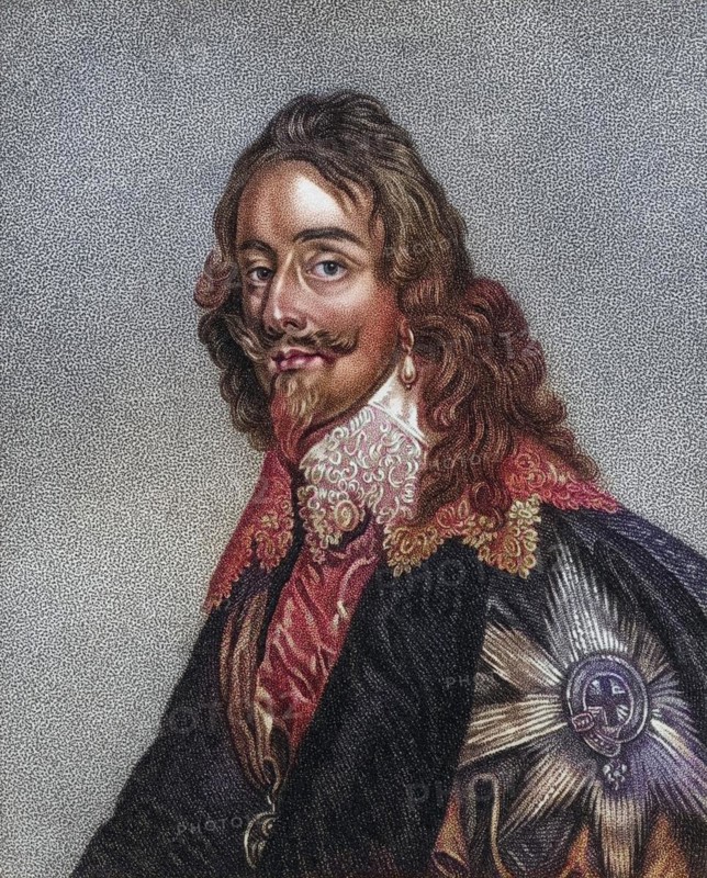 Charles I of England 1600 1649 King of England, Scotland, Wales and Ireland, Charles I of England 1600 1649 King of England Scotland Wales and Ireland Engraved by Bocquet from the book A Catalogue of the Royal and Noble Authors published 1806, Historic, digitally restored reproduction from a 19th century original, Record date not stated