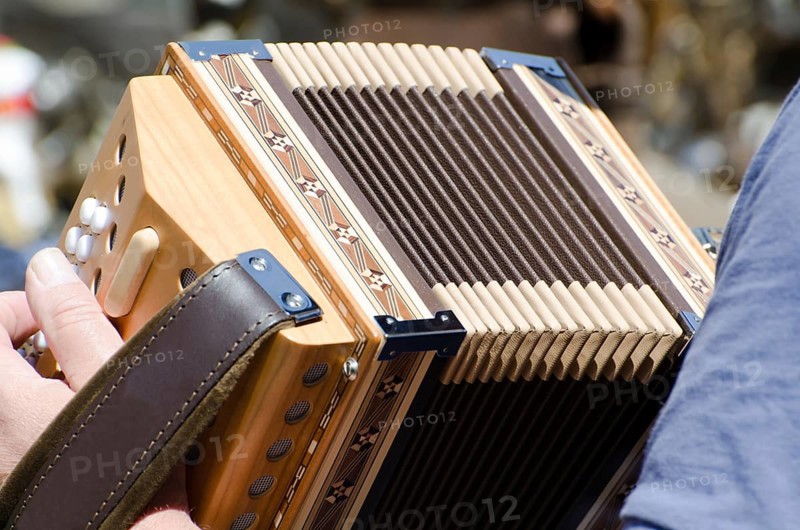 Man Playing on an Accordion