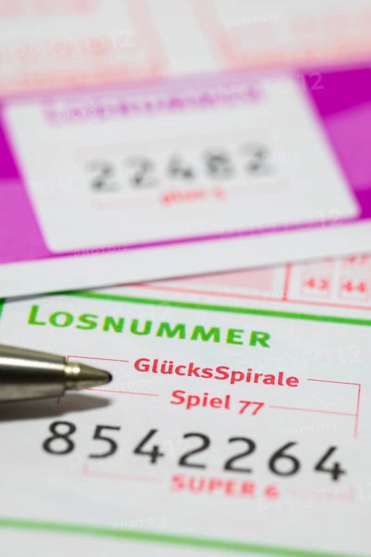 Ticket, lottery, betting slip, GlücksSpirale, Spiel 77, SUPER 6, biros