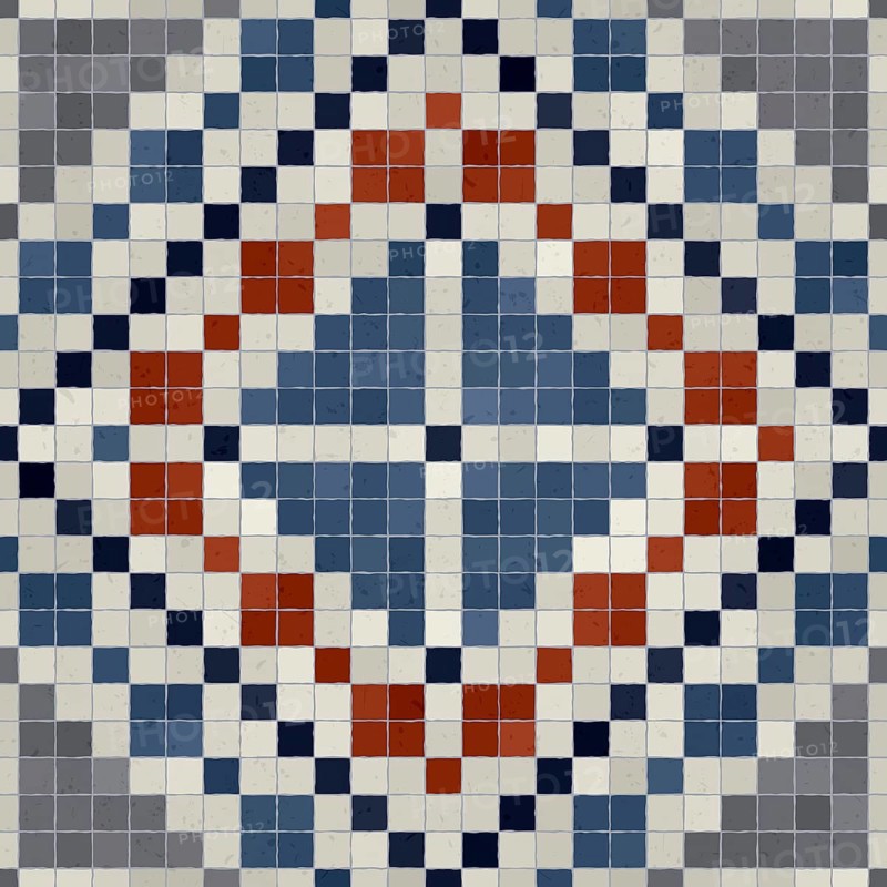 Mosaic tiles background, seamless vector pattern