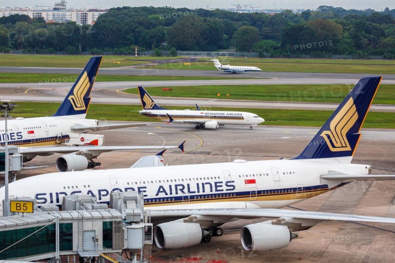 Singapore Airlines aircraft at Changi Airport, Singapore, Asia