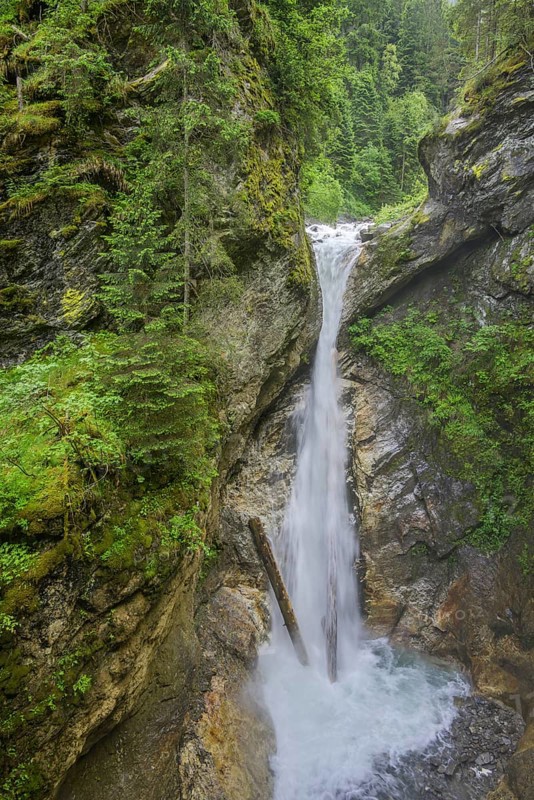 Upper waterfall in the Raggaschlucht gorge, Flattach, Carinthia, Austria, Europe
