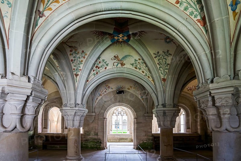 Interior view, Chapter House, Cistercian Monastery Bebenhausen, Tübingen, Baden-Württemberg, Germany, Europe