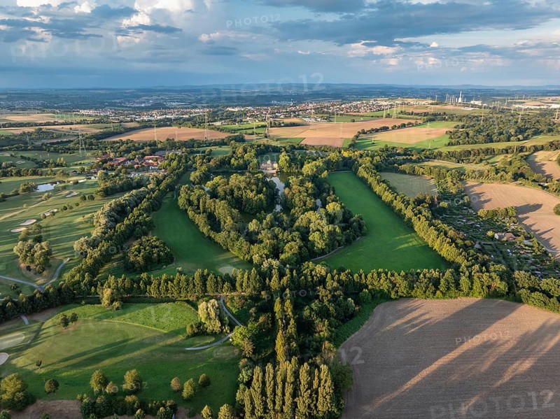 Monrepos Palace, Palace Park, Lake Eglosheim, aerial view, Ludwigsburg, Baden-Württemberg, Germany, Europe