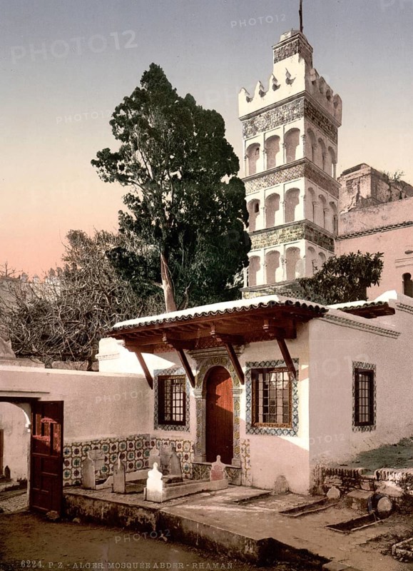 Mosque of Abder-Rhaman, Algiers, Algeria, ca 1890, Historical, digitally restored reproduction from a 19th century original, Record date not stated, Africa