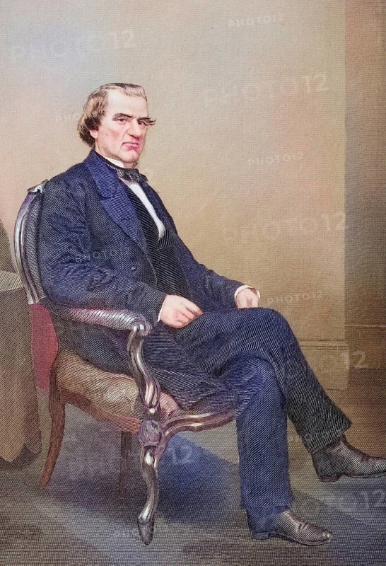 Andrew Johnson 1808 1875, 17th President of the United States 1865-69, After a painting by Alonzo Chappel, Historic, digitally restored reproduction from a 19th century original, Record date not stated