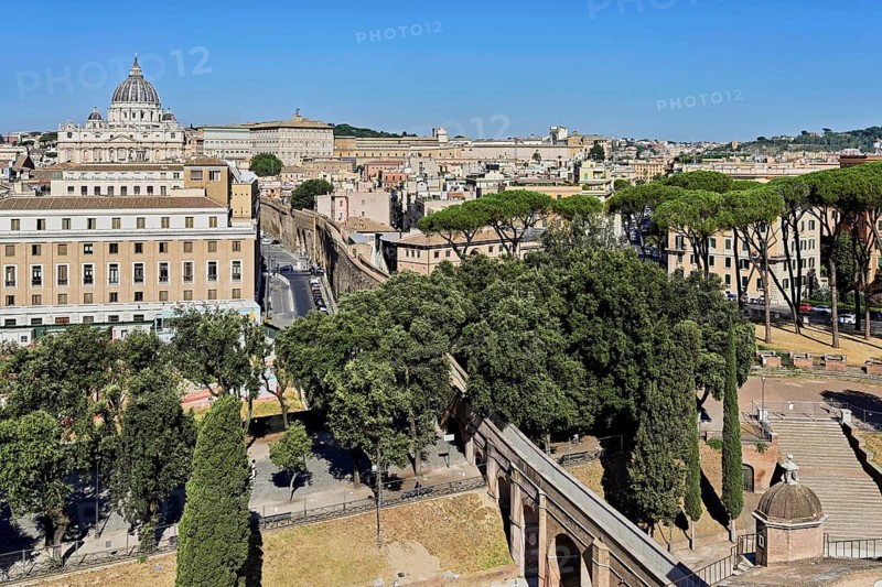 View from Castel Sant'Angelo to the Cathedral, St Peter's, St Peter's Basilica, Vatican Square, Vatican, Rome, Lazio, Italy, Europe