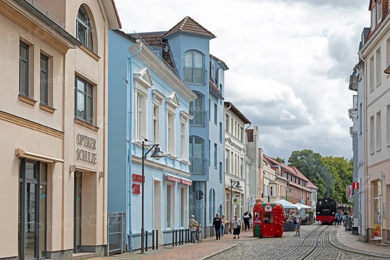 Molli steam train, town centre, Bad Doberan, Mecklenburg-Western Pomerania, Germany, Europe