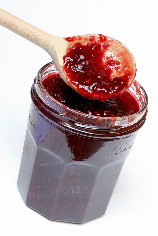 Raspberry jam, raspberry jam, wooden spoon, Raspberry (Rubus idaeus)