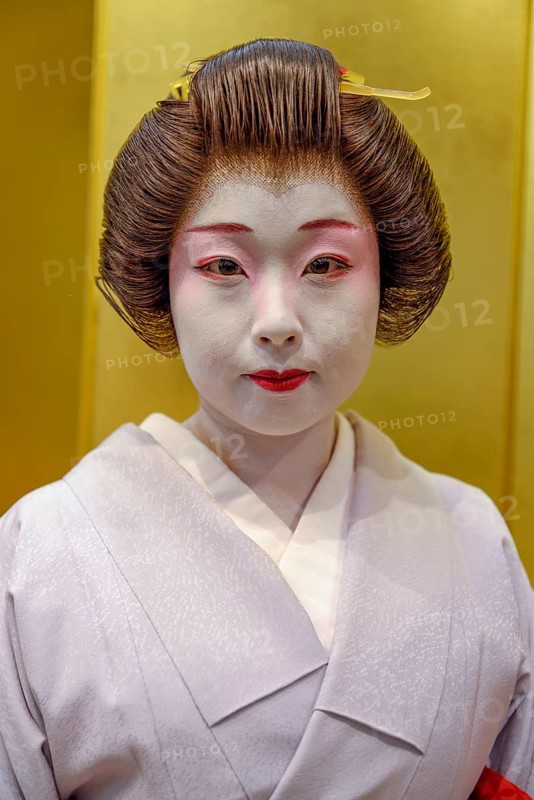 Geisha in traditional costume, portrait, Omori, Tokyo, Japan, Asia