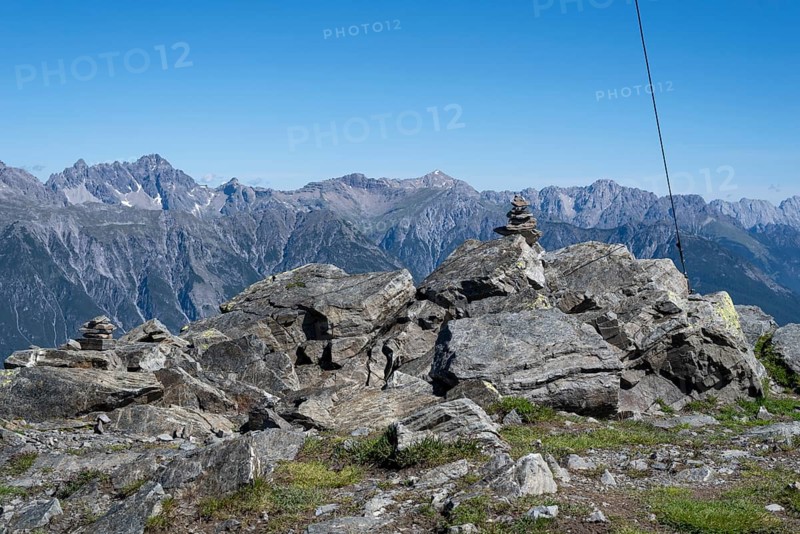Mountain peak, Alps, European long-distance hiking trail E5, Zams, Tyrol, Austria, Europe