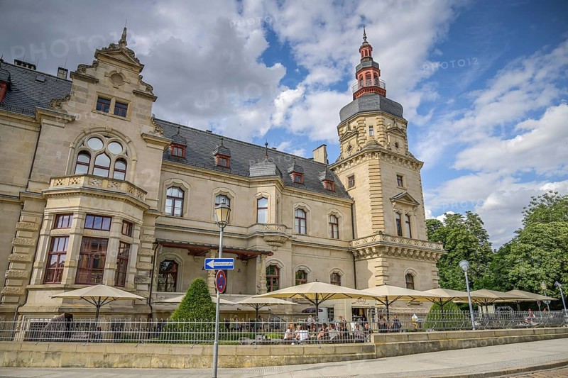 Ice cream parlour Eisheimisch in the Ständehaus, Oberaltenburg, Merseburg, Saxony-Anhalt, Germany, Europe