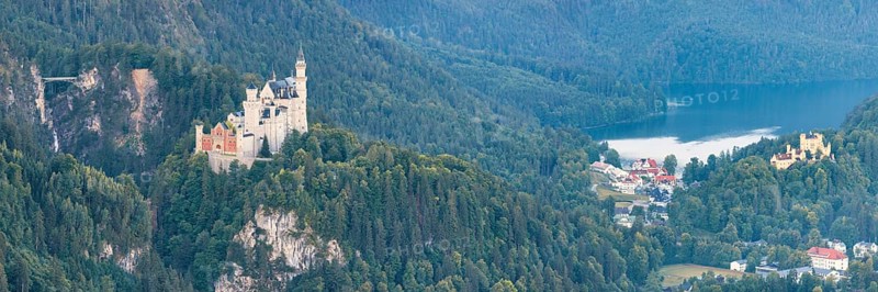Neuschwanstein Castle, Hohenschwangau near Füssen, Ostallgäu, Allgäu, Bavaria, Germany, Europe