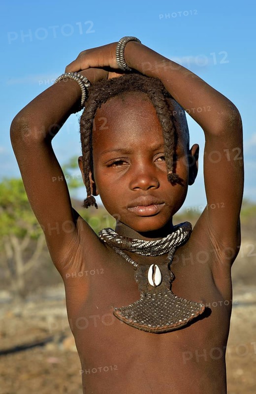 Himba girl, portrait, Omohanja, Kaokoland, Kunene, Namibia, Africa