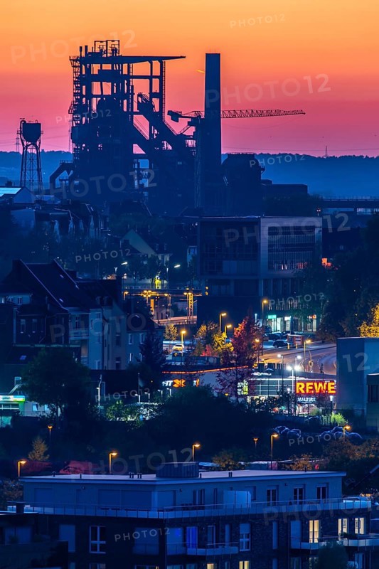 Former Phoenix-West blast furnace works in Dortmund-Hörde, Phoenix Park, monument, accessible, Dortmund, North Rhine-Westphalia, Germany, Europe