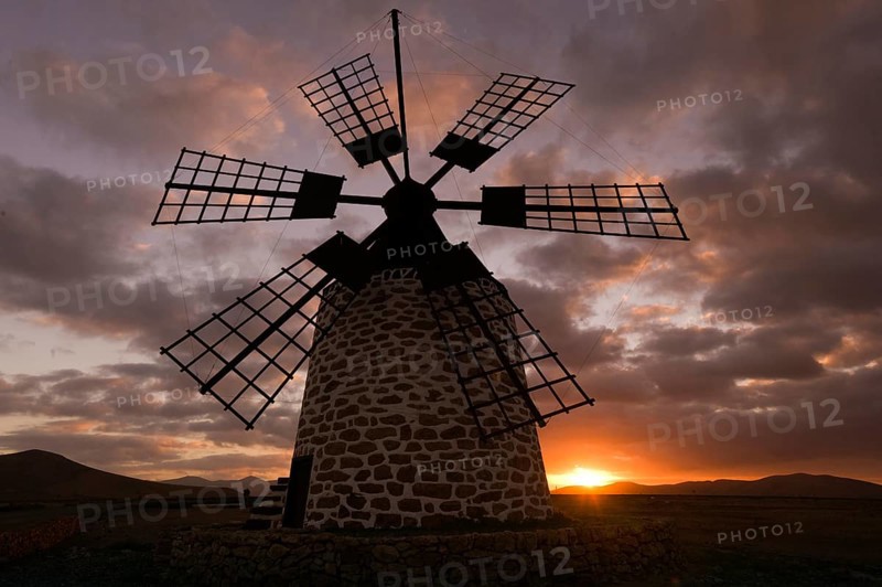Fuerteventura, Canary Islands, Windmill in Tefia, Spain, Europe