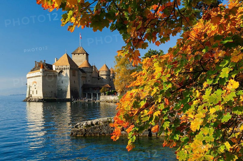 Chillon Castle, Lake Geneva, Switzerland, Europe