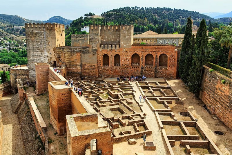 Armoury, Plaza de Armas, entrance to the Alcazaba, Alhambra, Granada, Andalusia, Spain, Europe