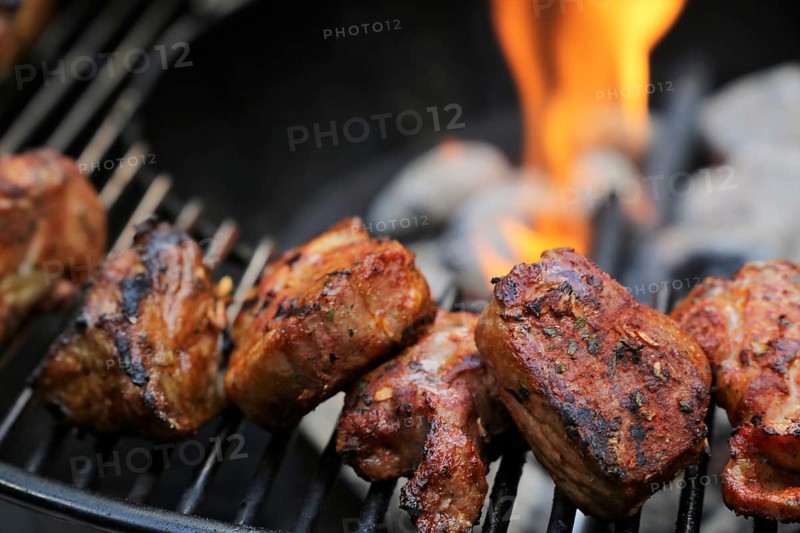 Grilled marinated pork fillet