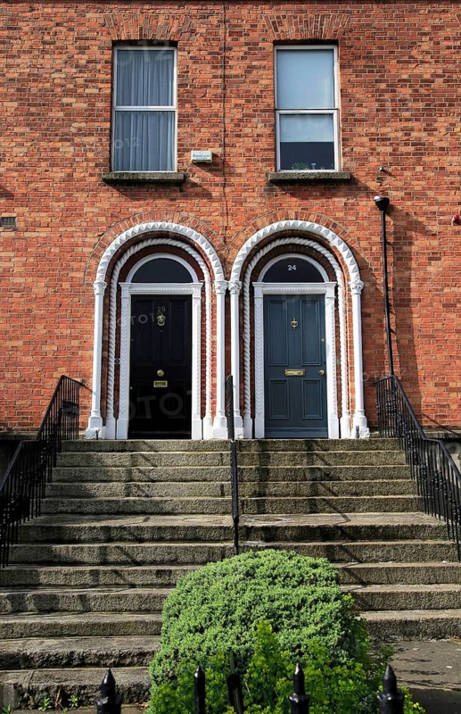 Neighbouring front doors of Georgian terraced housing, Ranelagh district, city of Dublin, Ireland, Irish Republic, Europe