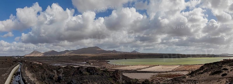 Sea salt extraction, Janubio salt works, Salinas de Janubio, Lanzarote, Canary Islands, Spain, Europe