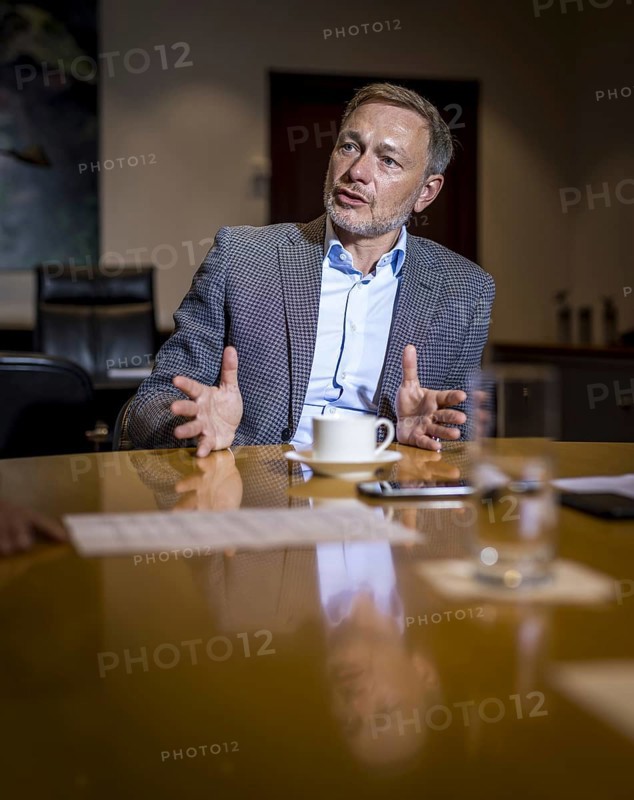 Christian Lindner (FDP), Federal Minister of Finance, recorded during an interview in his office at the Federal Ministry of Finance