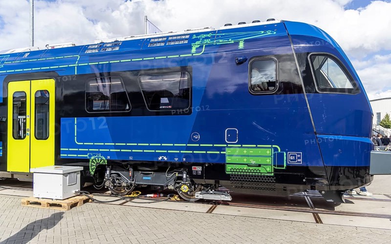 RS ZERO with hydrogen drive from Stadler Rail AG, manufacturer of rail vehicles. World premiere at InnoTrans 2024, international trade fair for railway and transport technology. Messe Berlin, Berlin, Germany, Europe