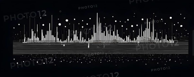 Illustration of abstract audio frequency sound wave lines, AI generated