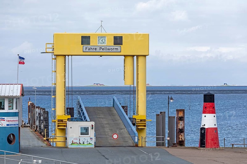 Pellworm ferry terminal, harbour, Strucklahnungshörn, Nordstrand, North Frisia, Schleswig-Holstein, Germany, Europe