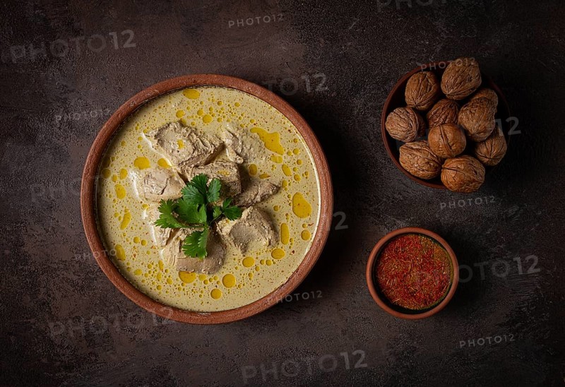 Satsivi, chicken in walnut sauce Baghe, cold dish, Georgian cuisine, homemade, no people