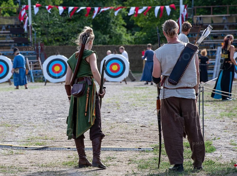 Archers, Competition, Medieval Week, Hanseatic City of Visby, UNESCO World Heritage Site, Gotland Island, Sweden, Europe