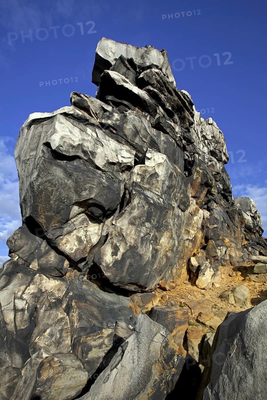 The Mittelsteine near Weddersleben, part of the Teufelsmauer, Devil's Wall, sandstone rock formation in the Harz, Saxony-Anhalt, Germany, Europe