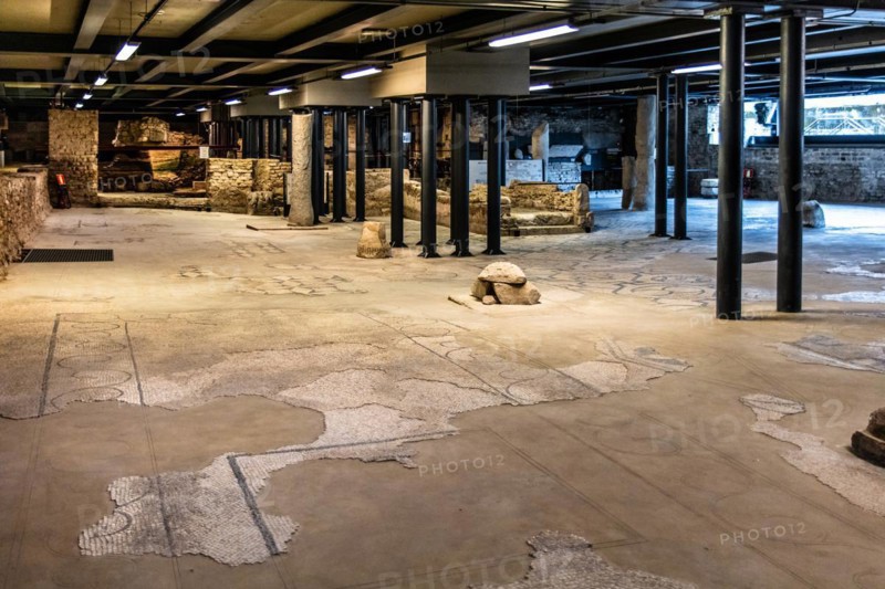 Archaeological excavations from early Christian and Roman times, Basilica Paleocristiana under the Concordia Sagittaria Cathedral, medieval old town, Veneto, Friuli, Italy, Concordia Sagittaria, Veneto, Italy, Europe