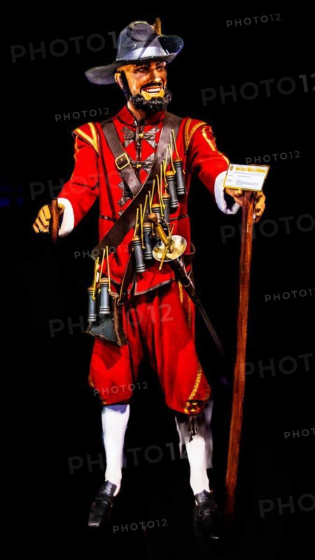 Venetian musketeer from 1620, military museum, planned town with star-shaped layout, Palmanaova, Unesco World Heritage Site, Friuli, Italy, Palmanaova, Friuli, Italy, Europe