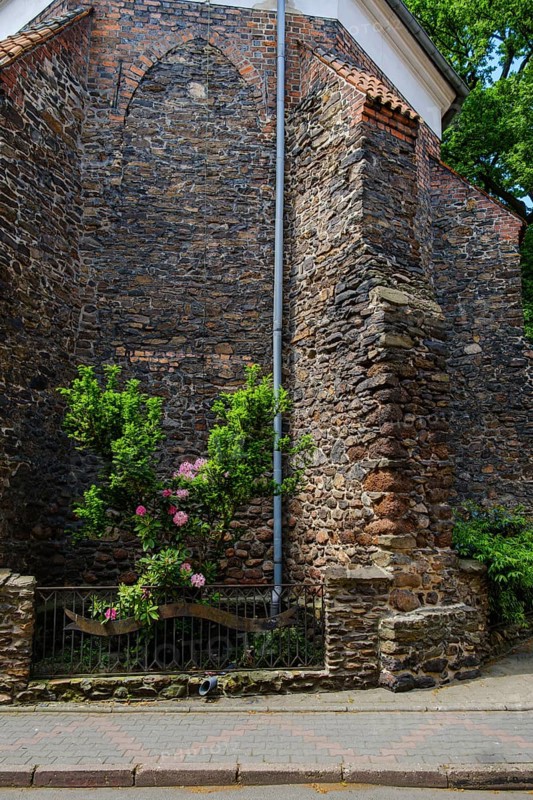 Church of St Salvator, a monument from the 14th century, in Upper Silesian Kreuzburg, Polish Kluczbork, Powiat Kluczborski, Opole Voivodeship, Poland, Europe