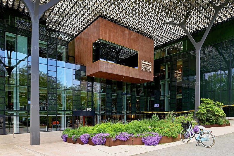 Office building, Goede Doelen Loterijen headquarters, remodelling by architects Benthem Crouwel, Beethovenstraat 200, Zuidas financial district, Amsterdam, North Holland, Netherlands