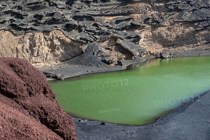 Lago verde, El Golfo, Lanzarote, Canary Islands, Spain, Europe