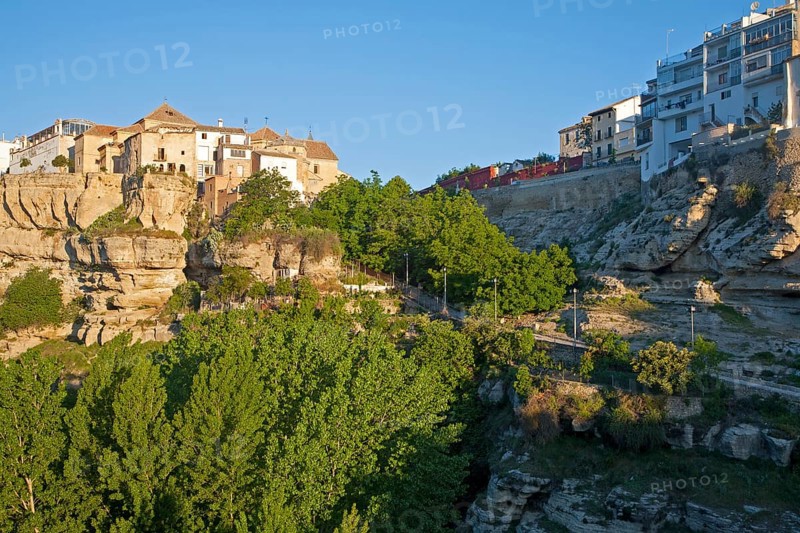 River Tajo limestone gorge cliffs, Alhama de Granada, Spain, Europe