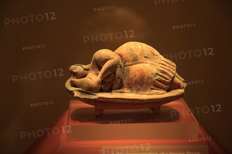 Sleeping Lady carved stone figure from Hal Saflieni Hypogeum, National Museum of Archaeology, Valletta, Malta, Europe