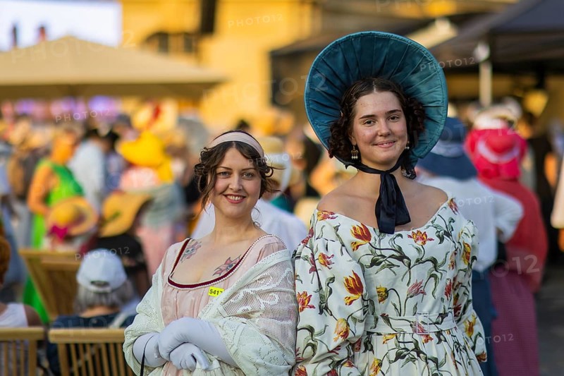 Dresden celebrated the 250th birthday of Caspar David Friedrich with a birthday party and a big city bet between Greifswald and Dresden, The Romantic's Duell. In Dresden 2033 people appeared in disguise and in Greifswald 2241, so Greifswald won the bet, city bet on the Neumarkt, Düll der Romantiker, Dresden, Saxony, Germany, Europe