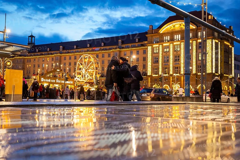 The Dresden Striezelmarkt is a Christmas market in Dresden. It has been held in Advent since 1434, usually on the Altmarkt square, and attracts an average of around two million visitors every year. It is the oldest certified Christmas market in Germany, Dresden, Saxony, Germany, Europe