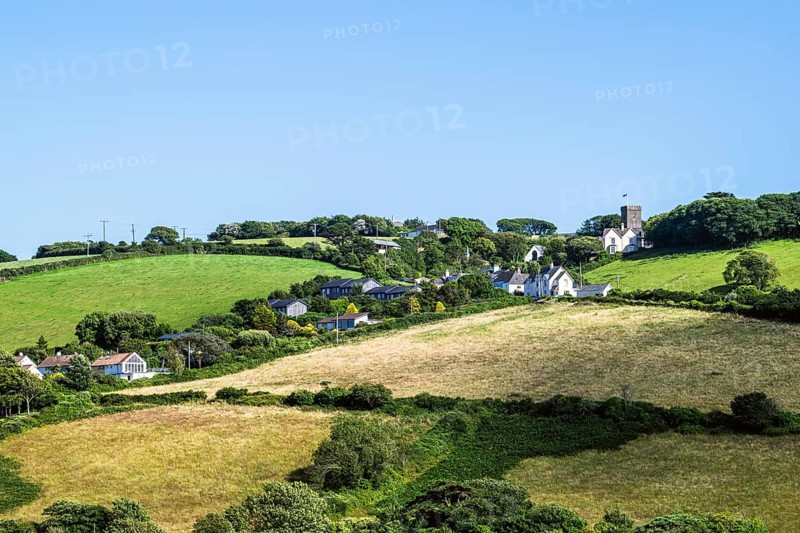 East Portlemouth St. Winwaloe's Church, Salcombe and Mill Bay, Kingsbridge Estuary, Batson Creek, Southpool Creek, Devon, England, United Kingdom, Europe