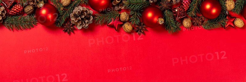 Christmas background Christmas background decoration Christmas card with Christmas baubles card banner and text free space Copyspace in Stuttgart, Germany, Europe