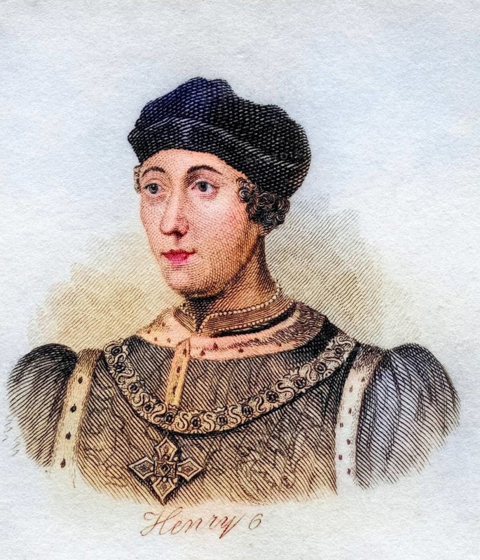 Henry VI 1421, 1471 King of England from 1422, 1461 and from 1470-1471 from the book Crabbs Historical Dictionary from 1825, Historical, digitally restored reproduction from an original from the 19th century, Record date not stated