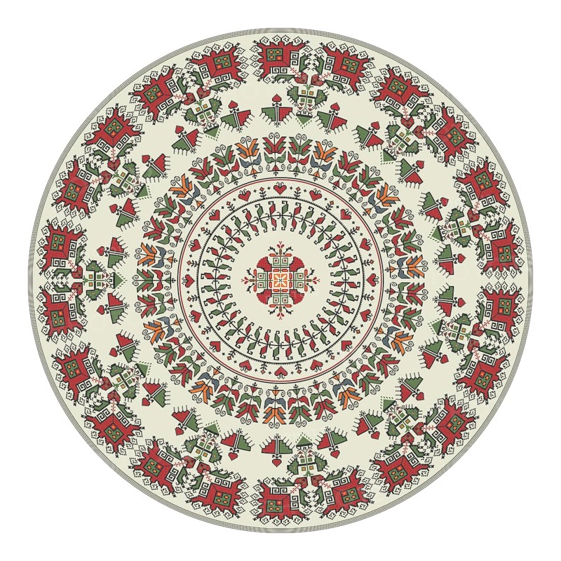 Traditional Bulgarian embroidery design element over white background
