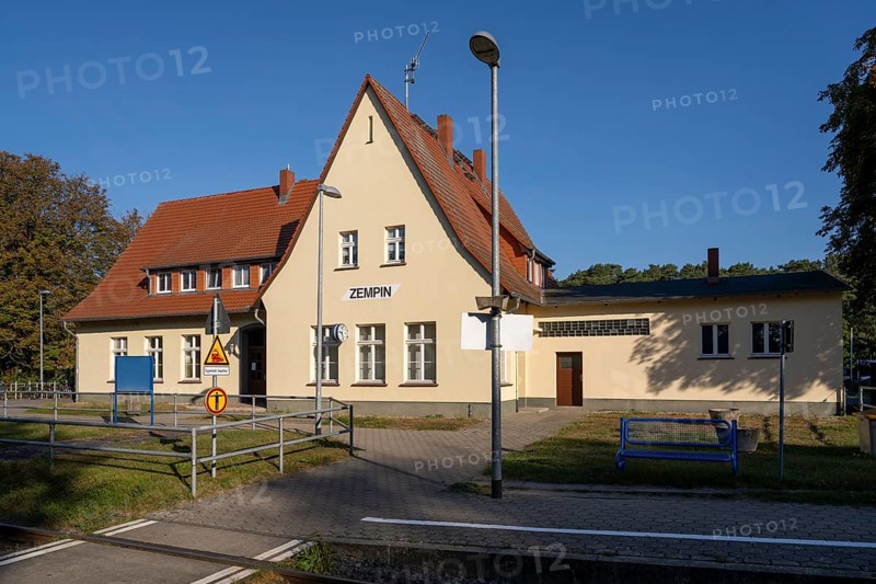Railway station, Zempin, Usedom Island, Baltic Sea, Mecklenburg-Western Pomerania, Germany, Europe