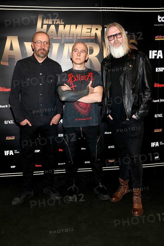 Nick Holmes, Guido Zima and Gregor Mackintosh from Paradise Lost at the Metal Hammer Awards 2024 in the Uber Eats Music Hall. Berlin, 31.08.2024