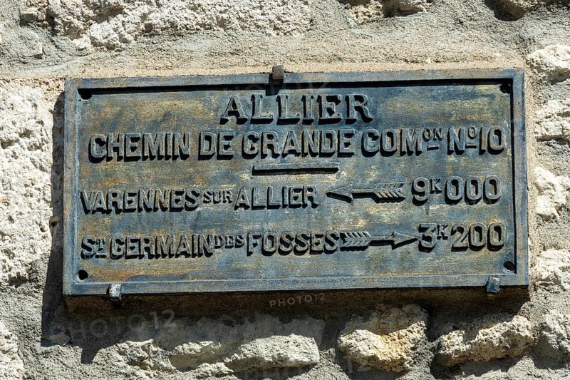 Historic coachman's plaque dating from the 19th to early 20th century in Billy, Allier, Auvergne-Rhone-Alpes, France, Europe