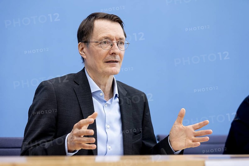 Karl Lauterbach (SPD), Federal Minister of Health, recorded during the press conference on the resolution on the Healthcare Reform Act (GVSG) at the Federal Press Conference in Berlin, 22 May 2024