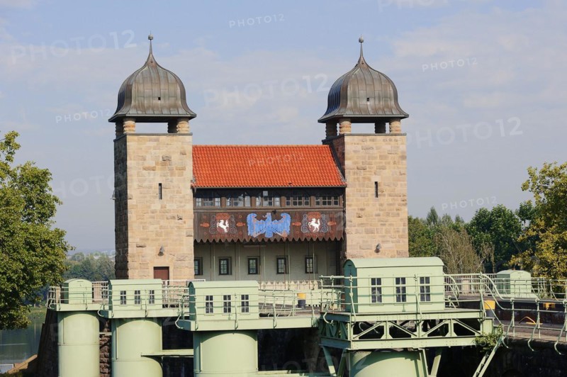 Old shaft lock, Henrichenburg boat lift, Waltrop lock park, Route of Industrial Heritage, North Rhine-Westphalia, Germany, Europe